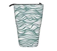 Astuccio espandibile per matite con supporto a righe ondulate, tessuto Oxford multi-design, altezza regolabile, borsa cosmetica multiuso