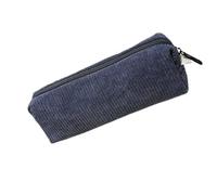 Astuccio estetico da donna, in velluto a coste, stile retrò, grande capacità, in velluto a coste, con cerniera, astuccio multiuso per penne, pennarelli, gomme, Blu, about 20x7x5cm/7.87x2.76x1.97