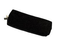 Astuccio estetico da donna, in velluto a coste, stile retrò, grande capacità, in velluto a coste, con cerniera, astuccio multiuso per penne, pennarelli, gomme, Nero , about 20x7x5cm/7.87x2.76x1.97