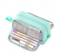 Astuccio estetico, grande astuccio a 4 scomparti, organizer per articoli di cancelleria, per ragazzi e ragazze, adatto per bambini, adolescenti, studenti, donne, uomini, Verde, Grote, Astuccio grande