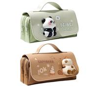 Astuccio estetico - Simpatico organizer a forma di panda, borsa grande per cancelleria scolastica, custodia per penna Capybara borsa per cancelleria, design di giocattoli da spremere, scuola, ufficio,