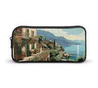 Astuccio estivo mediterraneo di grande capacità, astuccio per penne minimalista, piccola borsa portaoggetti leggera e resistente per organizer per forniture da ufficio