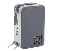 ASTUCCIO 'FEDEZ PER SEVEN' 3 ZIP COMPLETO PER LA SCUOLA COLORE GRIGIO - TESSUTO RICICLATO DALLE BOTTIGLIE DI PLASTICA PET