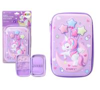 Astuccio grande 3D unicorno viola