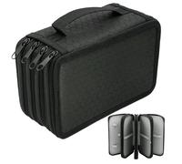Astuccio Grande 72 Slot Astuccio 20x12.5x8.7cm Astuccio Grande XXL con Cerniera Portatile Impermeabile, 4 Strati, per Pastelli, Matite da Disegno, Penne, per Scuola, Ufficio, Casa o Studio, Nero