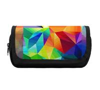 Astuccio grande capacità arcobaleno geometrico matita sacchetto per gli uomini estetica penna borsa ufficio strumento organizzatore, Stile:, Taglia unica