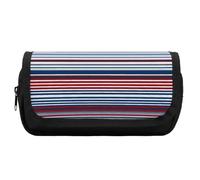 Astuccio grande capacità rosso blu bianco grigio strisce matita sacchetto per gli uomini estetica penna borsa ufficio strumento organizzatore, Stile, One size