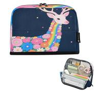 Astuccio grande capiente, 21,1 x 15 cm, motivo: cervo celeste scuro