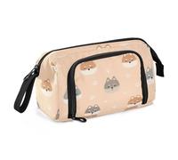 Astuccio grande capiente, astuccio per matite carino Shiba Inu cane cucciolo di cartone animato portapenne con cerniera organizer per cancelleria per ufficio università, materiale scolastico per