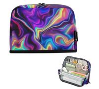 Astuccio grande con cerniera, astuccio per matite astratto vibrante liquido marmo arte matite borse carino portapenne per ragazze stampe artistiche cancelleria bambini rientro a scuola forniture