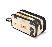 Astuccio grande con motivo barboncino e cani, astuccio portatile per cancelleria da ufficio, borsa per il trucco, per studenti universitari delle scuole medie, ragazze e ragazzi, Multicolore, Taglia