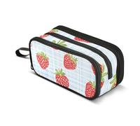 Astuccio grande con motivo fragola, astuccio portatile per cancelleria da ufficio, borsa per il trucco, per studenti universitari e studenti delle scuole medie superiori, Multicolore, Taglia unica