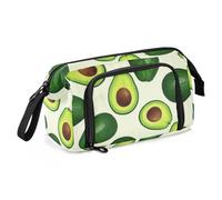 Astuccio grande con olio su avocado verde, grande capacità, astuccio con cerniera con cerniera e portamatite, per bambini e scuole medie