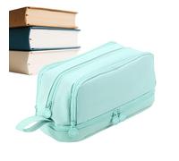 Astuccio grande con scomparti - Portapenne | 4 scomparti grande | Astuccio per penne scolastiche per cancelleria, pennarelli, ufficio, aula, università, bambini, adulti, viaggi, arte S, Blu, Refer to