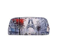 Astuccio grande con stampa artistica con albero della città di Parigi, Torre Eiffel, astuccio per cancelleria, penne, ufficio, università, scuola, trucco, Argento, Taglia unica, Beauty case