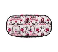 Astuccio grande con stampa di paesaggio urbano Parigi Torre Eiffel Francia grande capacità astuccio astuccio cancelleria portapenne ufficio università scuola, Nero , Taglia unica, Organizer per borse