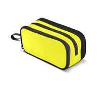Astuccio grande grande per ragazzi, astuccio per matite, cosmetici, cosmetici, viaggi, leggero, giallo fluorescente