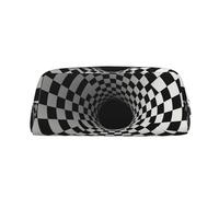 Astuccio grande per matite con illusioni visive, astuccio per ufficio, piccolo astuccio con cerniera per matite, Argento, Taglia unica, Astuccio per trucchi