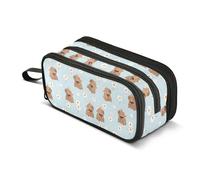 Astuccio grande per matite, grande capacità, portapenne con 3 scomparti, piccola margherita Capybara, forniture per scuola e ufficio, borsa per cancelleria, organizer per studenti, ragazze, ragazzi