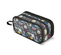 Astuccio grande per matite, grande capacità, portapenne con 3 scomparti, statua della libertà, mappa dell'aquila della libertà, forniture per scuola, ufficio, cancelleria, trousse, organizer per