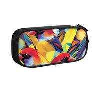 Astuccio grande per penne con pappagallo acquerello, per ragazzi e ragazze, con uccellino tropicale, organizer per cancelleria da scrivania, astuccio per matite per scuola e ufficio, borsa per il