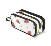 Astuccio grande per penne e matite, grande capacità, per ufficio, università, scuola, cancelleria, trousse con sette coccinelle a pois, per adolescenti e adulti, Multicolore, Taglia unica, Beauty Case
