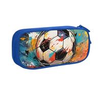 Astuccio grande per penne e penne da calcio ad acquerello, per ragazzi e ragazze, per cancelleria, scuola, ufficio, borsa per il trucco con cerniera, rosa, 21x5x10.5cm, Astuccio per trucchi