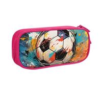 Astuccio grande per penne e penne da calcio ad acquerello, per ragazzi e ragazze, per cancelleria, scuola, ufficio, borsa per il trucco con cerniera, Blu, 21x5x10.5cm, Astuccio per trucchi