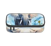 Astuccio grande per ragazze e ragazzi acquerello fiume elefante astuccio per bambini astuccio estetico per cancelleria scolastica astuccio per penne preppy stuff, Nero , Taglia unica, Set di zaini per