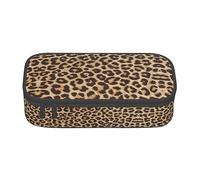 Astuccio grande per ragazze e ragazzi, astuccio estetico con scomparti multipli per adulti, organizer per cancelleria da ufficio, pratico per bambini, adolescenti, donne, uomini, Motivo leopardato.,