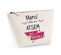 Astuccio grazie Atsem impressionante | Idea Regalo Collega Lavoro Ritiro Sacchetto Trucco Toilette, beige, Astuccio da toilette