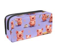 Astuccio impermeabile di grande capacità con cerniera, Happy Pigs Family Stationery Pen Bag Holder Box Organizer per adolescenti, ragazze, adulti, studenti, Multicolore 2., Taglia unica, Astuccio