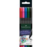 Faber-Castell 151604 - Grip Finepen, fineliner basic, con punta in fibra metallica da 0,4 mm, astuccio da 5 pezzi