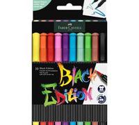 Faber-Castell 116451 - Viltstiftenset Black Edition 10-delig, met penseelpunt, v
