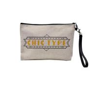 Astuccio in lino - Chic Type Gentil Sympa Expression - Astuccio per trucco in tela effetto lino, 23,5 x 15 cm, Chic, 23.5 x 15 cm, Astuccio per il trucco