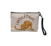 Astuccio in lino, collezione animali da compagnia scherzo cane gatto umorismo giochi di parola gattino cucciolo - astuccio per trucco in tela effetto lino - astuccio da toilette - portamonete,
