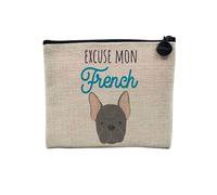 Astuccio in lino, collezione animali da compagnia scherzo cane gatto umorismo giochi di parola gattino cucciolo - astuccio per trucco in tela effetto lino - astuccio da toilette - portamonete, Cane