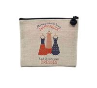 Astuccio in lino - Money Can't Buy Happiness English Collection Hobby Sport Music Car Passion - Astuccio per trucco in tela effetto lino, astuccio da toilette - Portamonete, Abiti, 15 x 10 cm,