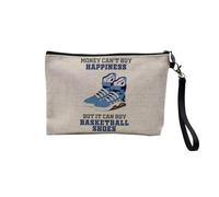 Astuccio in lino - Money Can't Buy Happiness English Collection Hobby Sport Music Car Passion - Astuccio per trucco in tela effetto lino, astuccio da toilette - Portamonete, Scarpe 2, 23.5 x 15 cm,