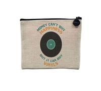 Astuccio in lino - Money Can't Buy Happiness English Collection Hobby Sport Music Car Passion - Astuccio per trucco in tela effetto lino, astuccio da toilette - Portamonete, Vinyl, 15 x 10 cm,
