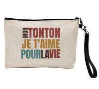 Astuccio in lino - Regalo famiglia - Mon tonton je t'aime pour la vie - Ref4549 France