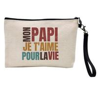 Astuccio in lino - Regalo per la festa dei nonni - My Papi je t'aime pour la vie - Ref4548- France