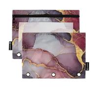 Astuccio in marmo bordeaux grigio 3 fori per cartelle a 3 anelli con tre anelli per forniture di cancelleria per esami