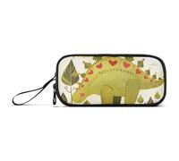 Astuccio in nylon a forma di cuore con dinosauro in stile scarabocchio per ragazze astuccio grande capacità per ragazze cancelleria scolastica per bambini scolastici preppy