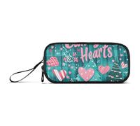 Astuccio in nylon con albero di San Valentino pesca amore per bambini astuccio grande capacità con scomparti organizer per cancelleria per ufficio bambini