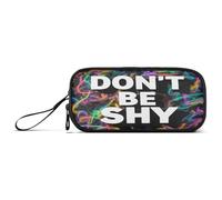 Astuccio in nylon con scritta "Don't Be Shy" per bambini, grande capacità, per la scuola, cancelleria per ragazzi delle scuole superiori