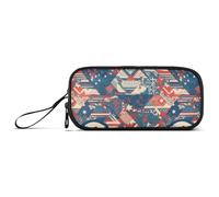 Astuccio in nylon con uccello americano blu rosso selvaggio per adolescenti astuccio grande capacità per ragazzi cancelleria per bambini scuola media