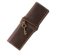 Astuccio in pelle, astuccio piccolo, Astuccio in pelle Caffè 18,5x6,5 cm