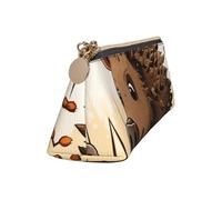 Astuccio in pelle carino con cerniera astuccio per penne estetiche borsa per penne animazione cinghiale borsa cosmetica per uomo donna