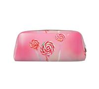 Astuccio in pelle con cerniera a forma di volpe, per cancelleria, cosmetici, adatto per uomini, donne, artisti, casa, ufficio, Lecca lecca colorata, Taglia unica, Beauty case